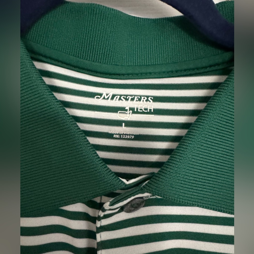 Masters Polo with Green and White Stripes - Picture 2 of 3